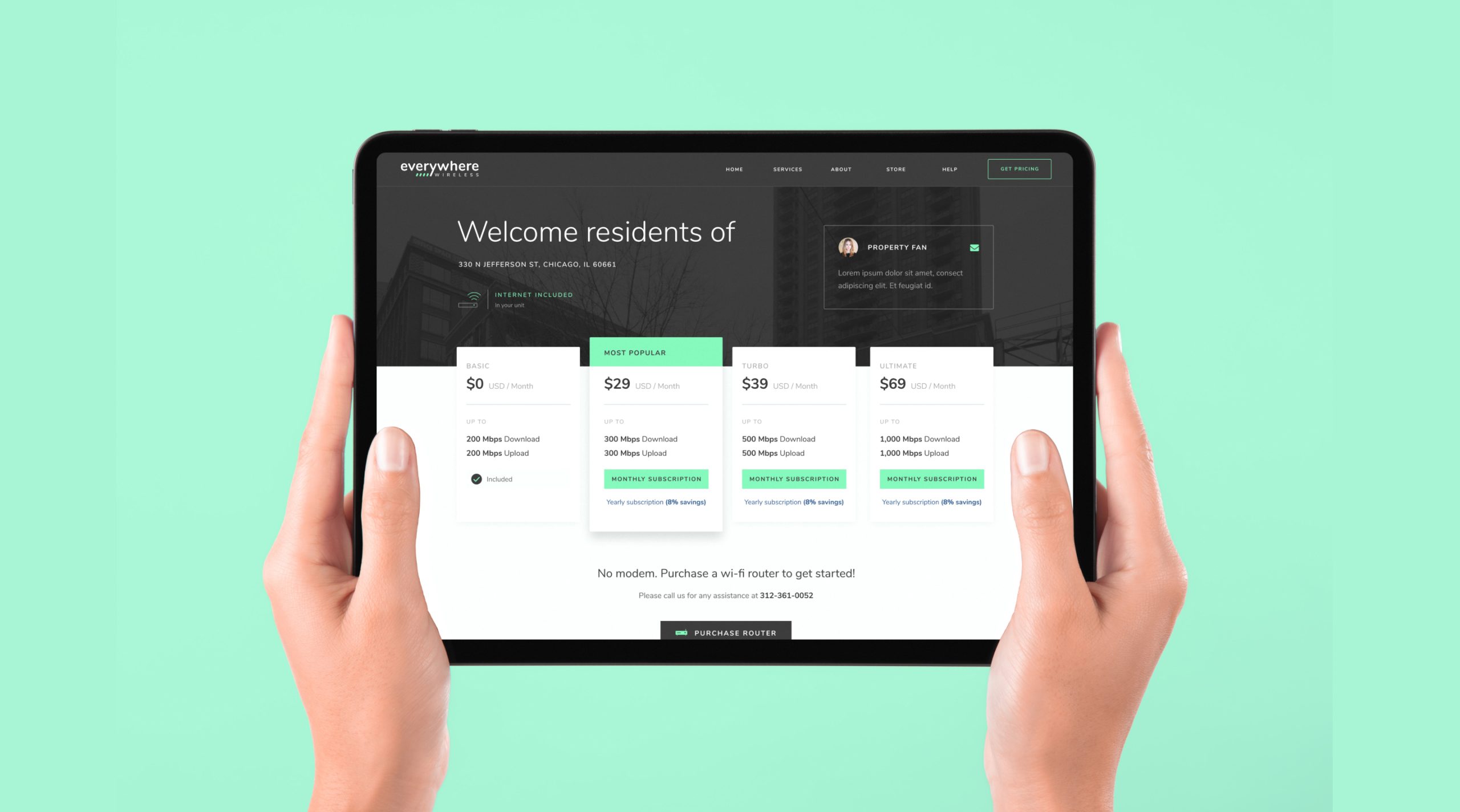 Product page mockup