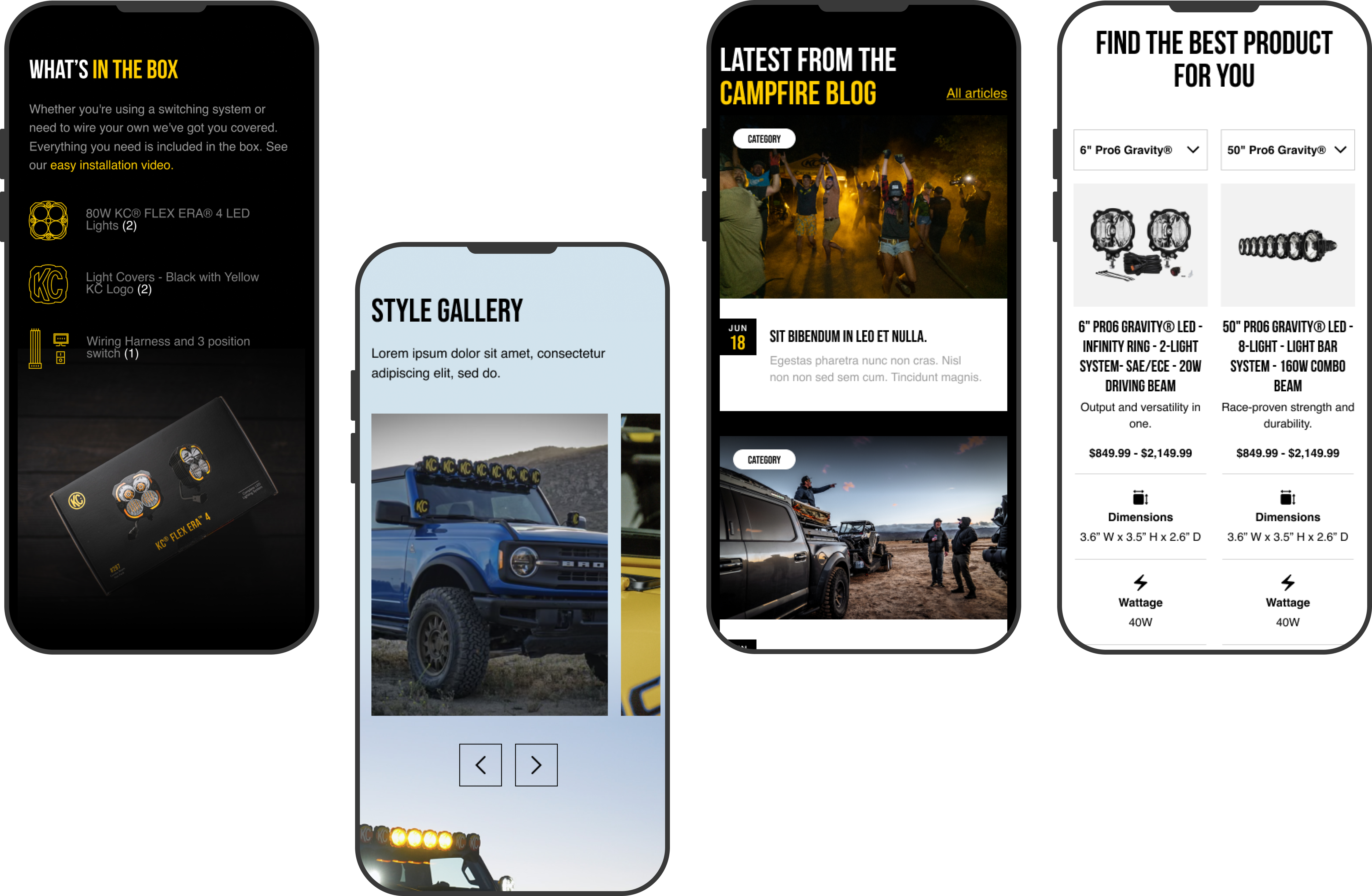 Mobile mockups
